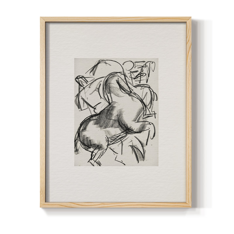 "Croquis rétro XCVI" sur papier, Naturel, H 10 po x l 8 po