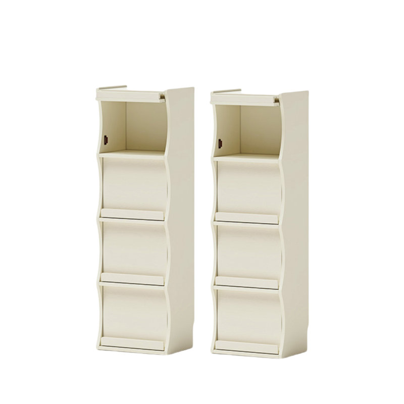 Bibliothèque sur pied en bois massif, Crème, crème