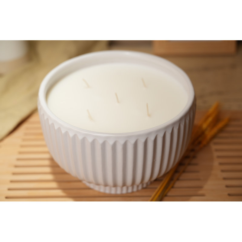 Bougie bol en céramique 8in (50 oz) MTWH - Bambou