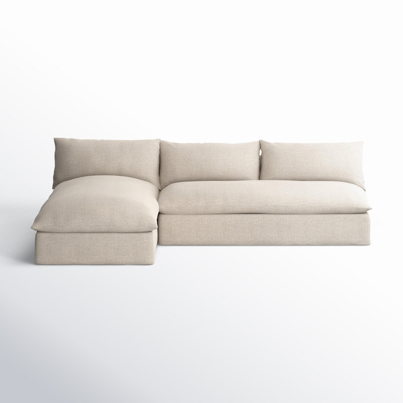 Ammon 111'' Wide Aluminum Patio Sectional with Cushions, Faye Sand