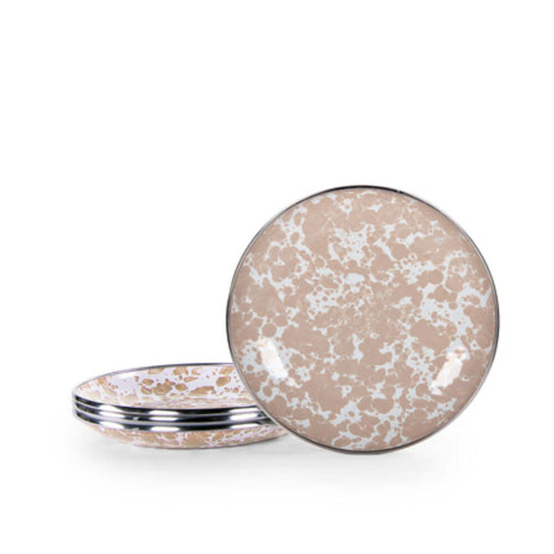 Taupe Swirl Enamelware Appetizer Plate