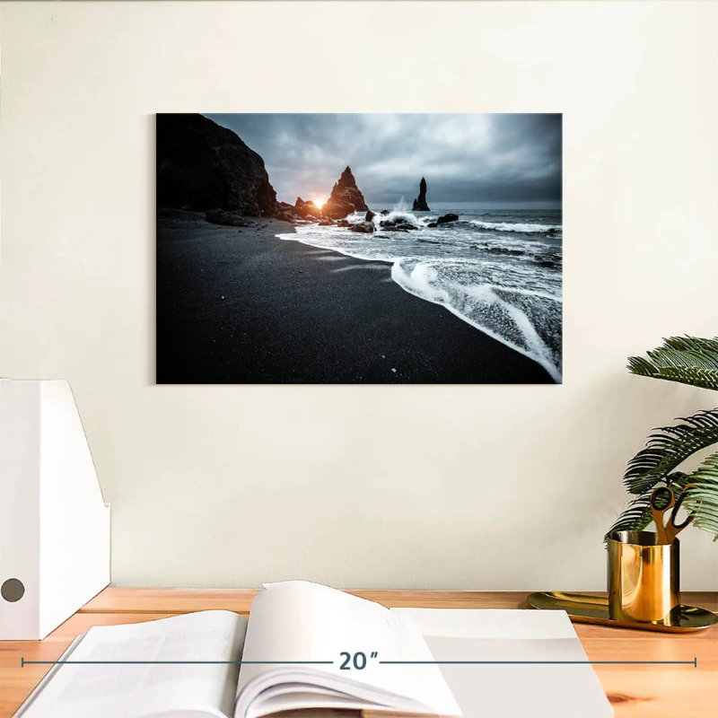 Plage de sable noir Gillard Reynisfjara, H 8 po x l 12 po