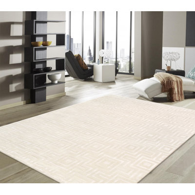 Tapis ivoire touffeté à la main Edgy