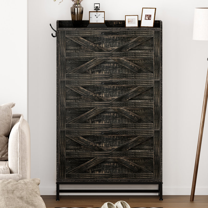 Shoe Cabinet, Gray/Charcoal