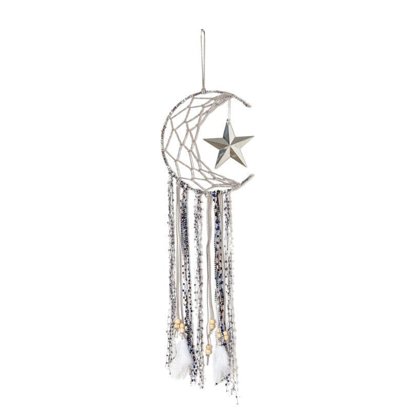 Décoration murale demi-cercle lune étoile, Argent
