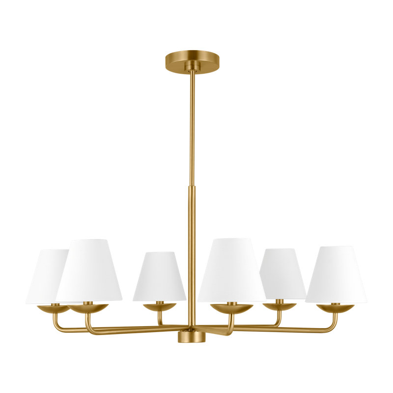 Albion Large Chandelier, Satin Brass