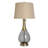 Suhayl - Glass & Metal Table Lamp - Smoke Glass Brass Metal - Dark Beige Shade
