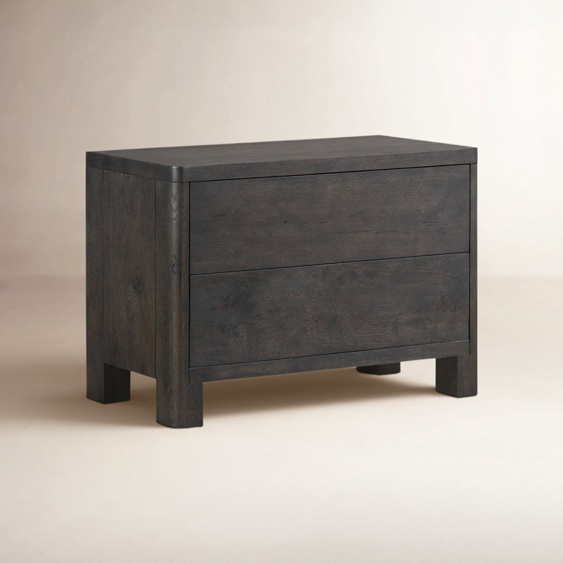 Noeline Nightstand-Smoked Black Oak Veneer, Smoked Black Oak