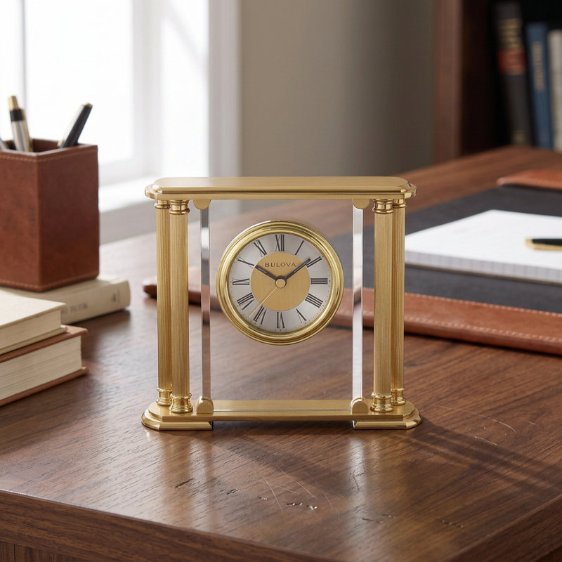Horloge de table Athens en laiton, référence 78405689C57E4ABEA25D38DEEC8B8F7E