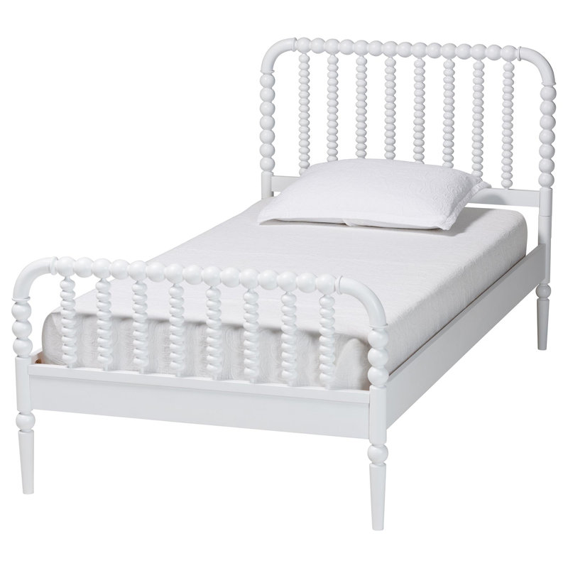 Lucera Mid-Century Bobbin Bed, Twin, White