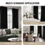 Alsey 100% Velvet Blackout Eyelet Ready Made Curtains & Drapes with matching Tie Backs-1608392680-1608392677