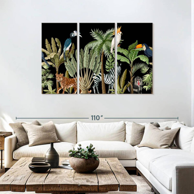Faune de la forêt tropicale d'Alvord, H 48 po x l 74 po