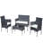 4 PC Patio Furniture Set Outdoor Patio Cushioned Seat Sofa