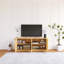 Meuble télé 24 po en bois naturel avec coin arrondi et armoire de rangement-1868585274