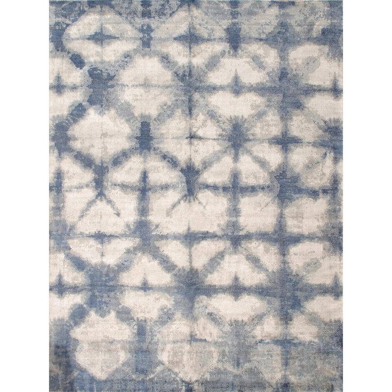 Tapis unique de couleur argent 9 pi x 12 pi Wolbrich