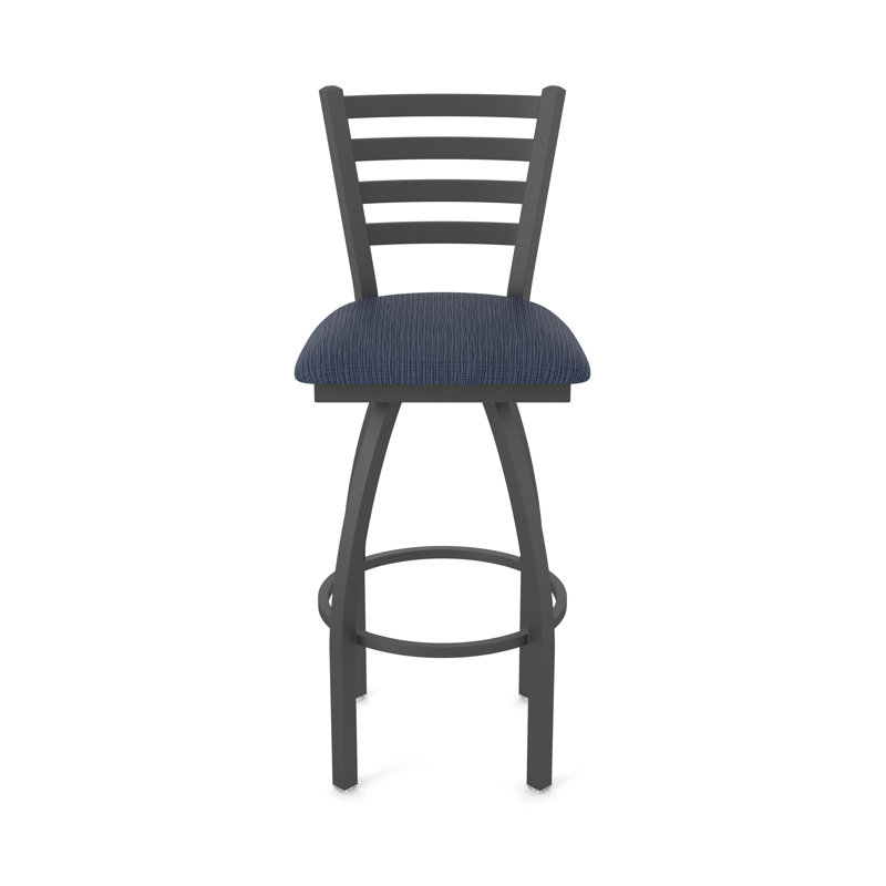 Jackie Swivel Stool, Pewter, Extra Tall (36" Seat Height), Fabric-Graph Anchor