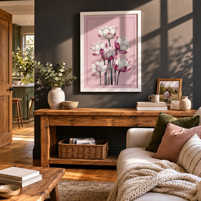 Lotus Blooms Botanical - Framed Print