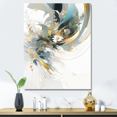 «Turquoise and Gold Mosaic Echoes II», reproduction sur toile