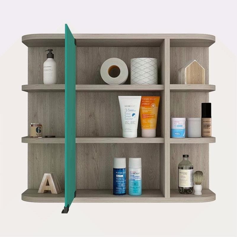 Armoire à pharmacie Milano, miroir à six tablettes extérieures