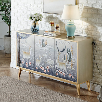 Nordic style light luxury painted sideboard