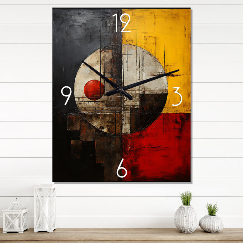 Belge avec horloge murale géométrique moderne, H 40 po x l 30 po x P 1 po