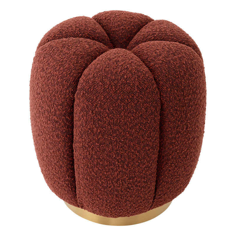 Orchanic Upholstered Ottoman, Bouclé Rouge Polyester