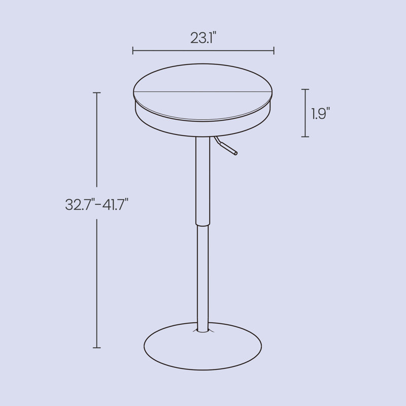Gilbahar height-adjustable dining table, Noir ébène / noir encre