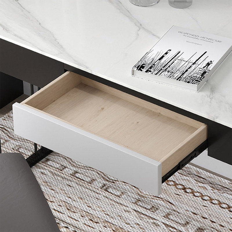 Bureau rectangulaire noir fabriqué avec 1 tiroir, H 29,53 po x l 55,12 po x P 23,62 po