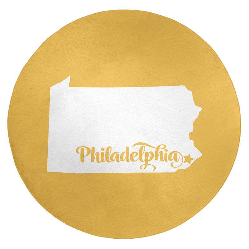Tapis en poly-chenille philadelphia pennsylvanie, Rond 5 pi