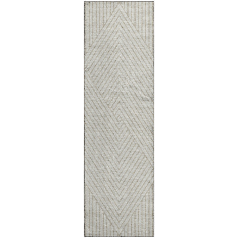 Premium Machine Washable Prisco Ivory Rug, Runner 2'3" x 7'6"