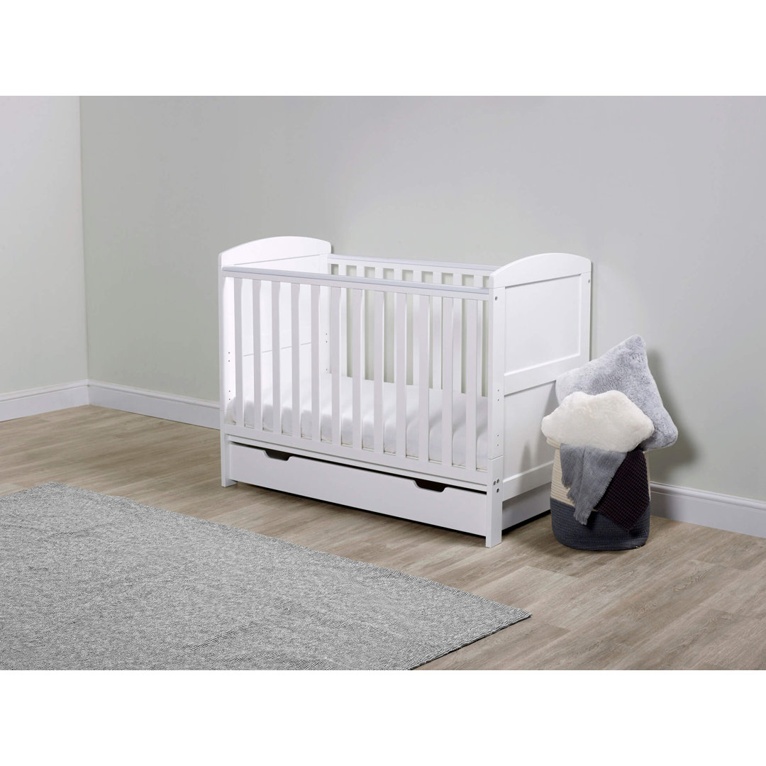Coleby Mini Cot Bed, Under Drawer and Premium Sprung Mattress  - White