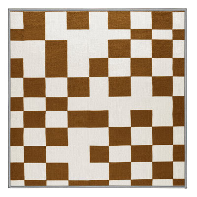 Machine Washable Checkered Grey Area Rug