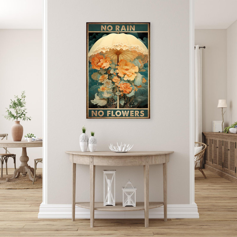 No Rain No Flowers - 1 pièce, impression rectangulaire, H 36 po x l 24 po x P 1,25 po
