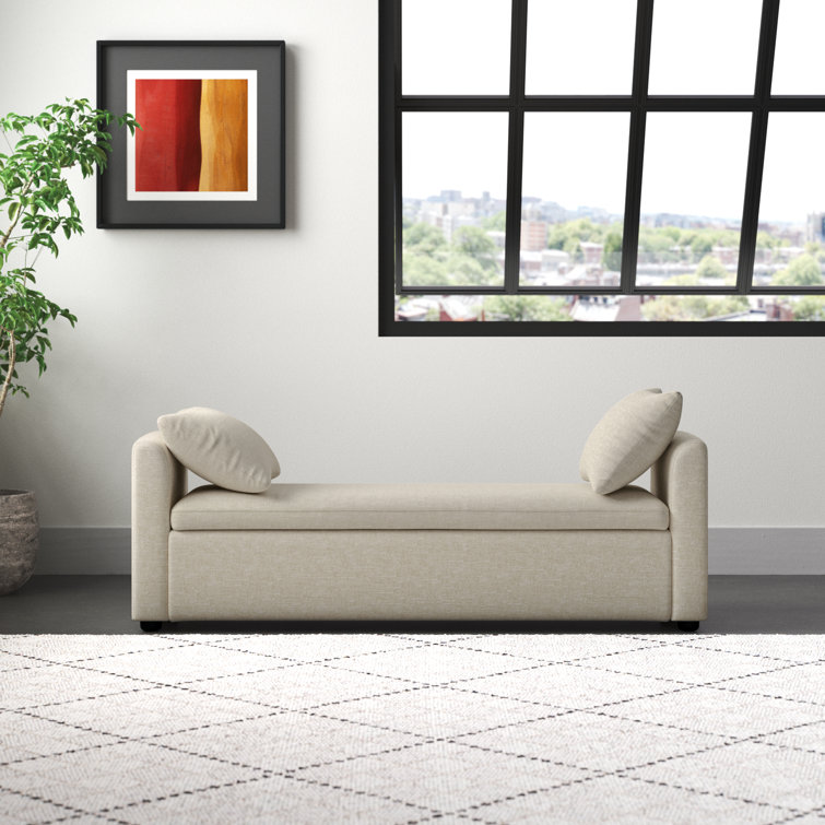 Aristides Modern 59.4" Wide Storage Bench with Two Pillows