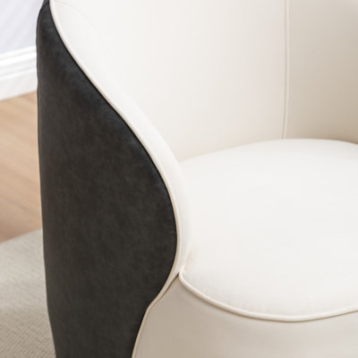 Stith Velvet Upholstered Swivel Barrel Chair
