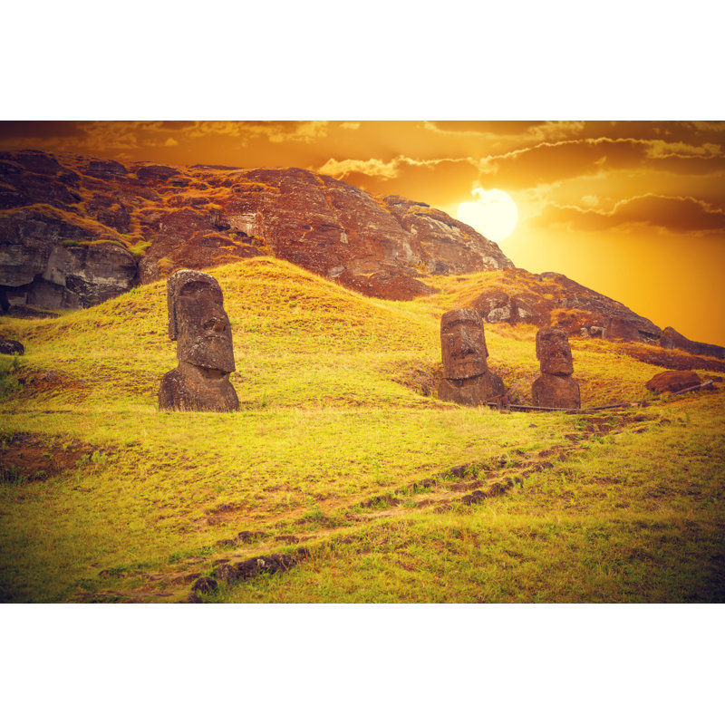 Easter Island by Lindrik - Wrapped Canvas Print, 51cm H x 76cm W x 3.8cm D