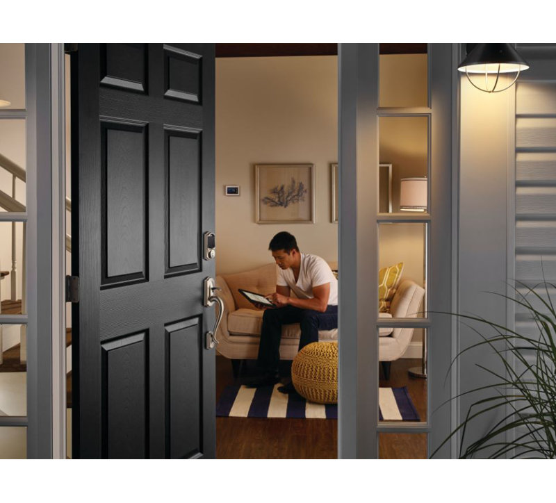Camelot Single Cylinder Smart Deadbolt with Z-Wave Technology, Satin Nickel