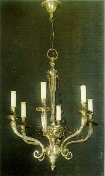 Cowie 6 - Light Candle Style Chandelier, Polished Shaded Flemish