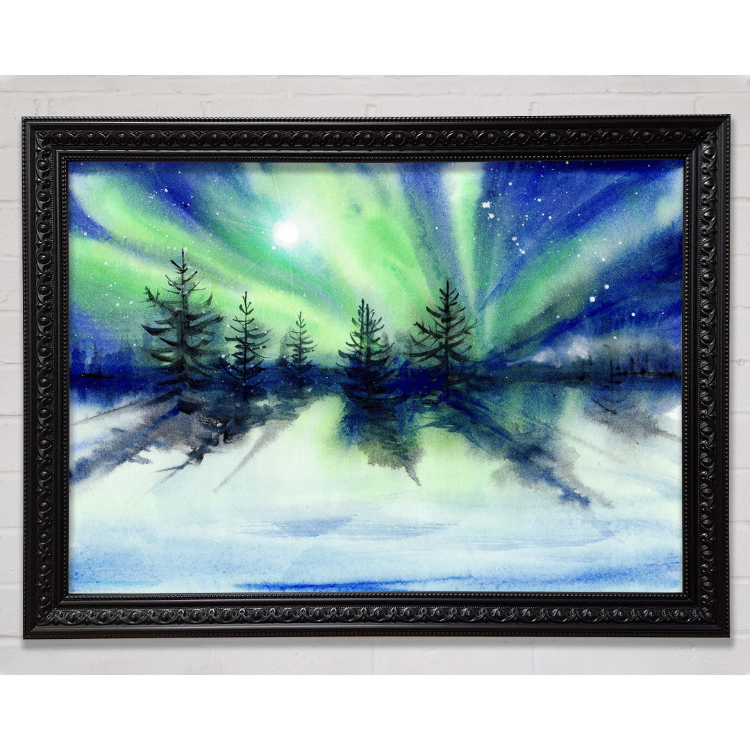 Northern Light Moon Burst - Einzelner Bilderrahmen Kunstdrucke