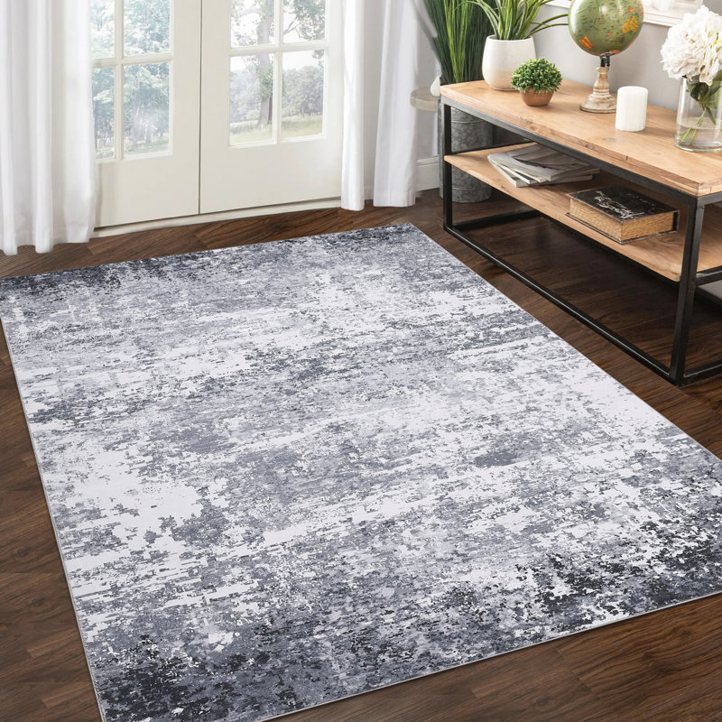 Abstract Machine Printed Area Rug, Rectangle 80 x 150 cm