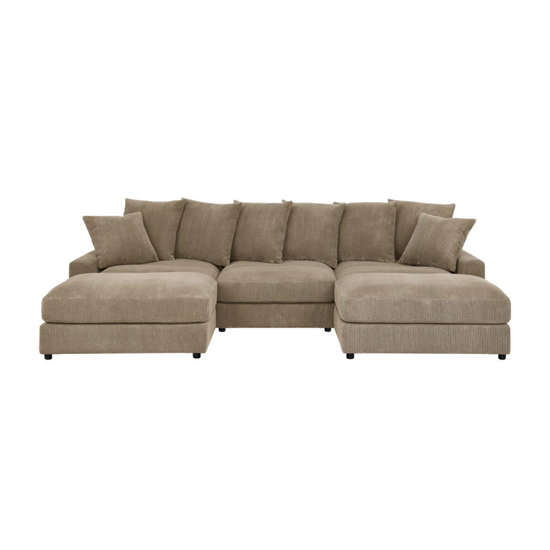 Reversible Modular Corner Sectional With Ottoman, Camel