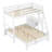 Twin over Full Bunk Bed with Built-In Desk & 3 Drawers, Solid Wood, White
