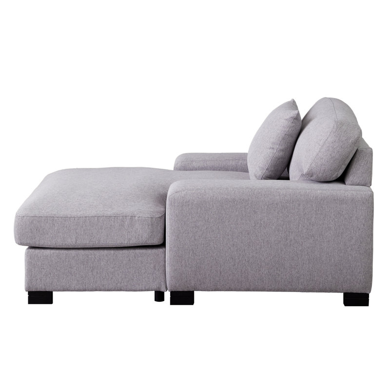 Chaise longue rembourrée Yulinda, 100% Linen Grey
