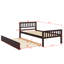Structure de lit plateforme robuste en bois robuste avec lit gigogne escamotable-622604836