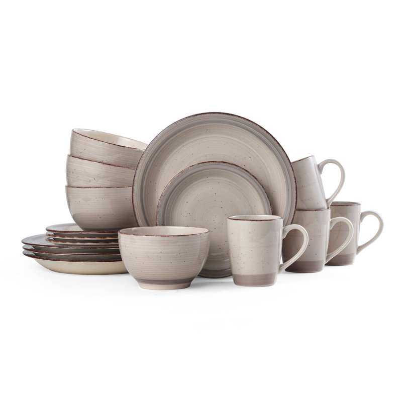 Pfaltzgraff Sadie 16-Piece Stoneware Dinnerware Set, Service for 4, Cream