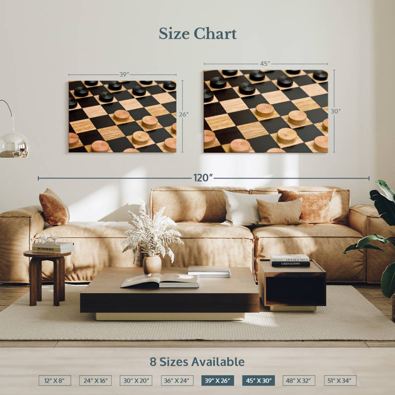 Checkers Game, 26" H x 39" W