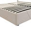 Lit plateforme tapissier avec système de rangement hydraulique - beige-758744692