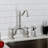Kingston Brass English Country Two-Handle 3-Hole Deck Mount Bridge Kitchen Faucet with Brass Side Sprayer