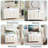 Rattan Sideboard Buffet Cabinet with 4 Doors, 2 Drawers, Power Outlet and Adjustable Shelves-1176188759