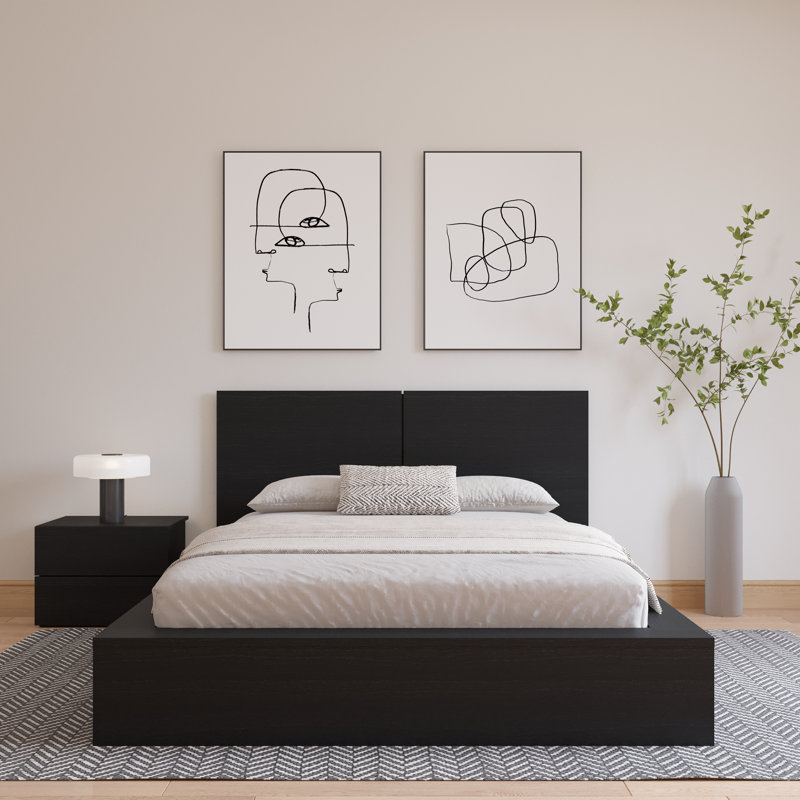 Bonadie Panel Headboard, Full, Black